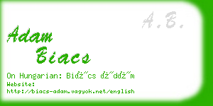 adam biacs business card